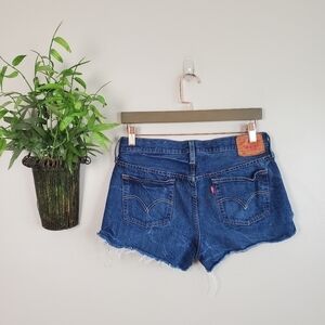 Levi's 26 501 High Rise Shortie Button Fly Festival Cut off Jean Shorts Y2K
